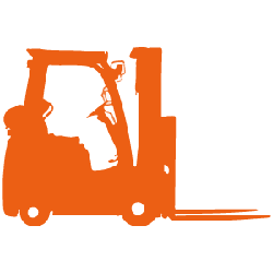 Cushion Tire Forklift Icon Orange