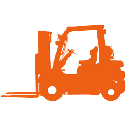 Pneumatic Tire Forklift Icon Orange