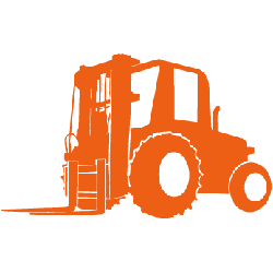 Rought Terrain Forklift Icon Orange