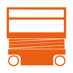 Scissor Slab Forklift Icon Orange